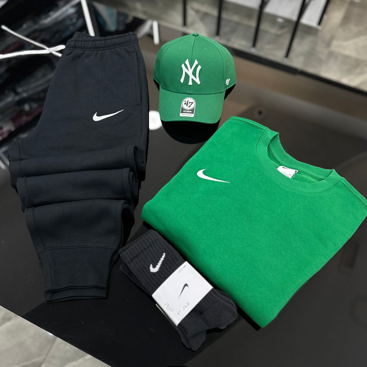 Tuta Nike Fleece GREEN girocollo