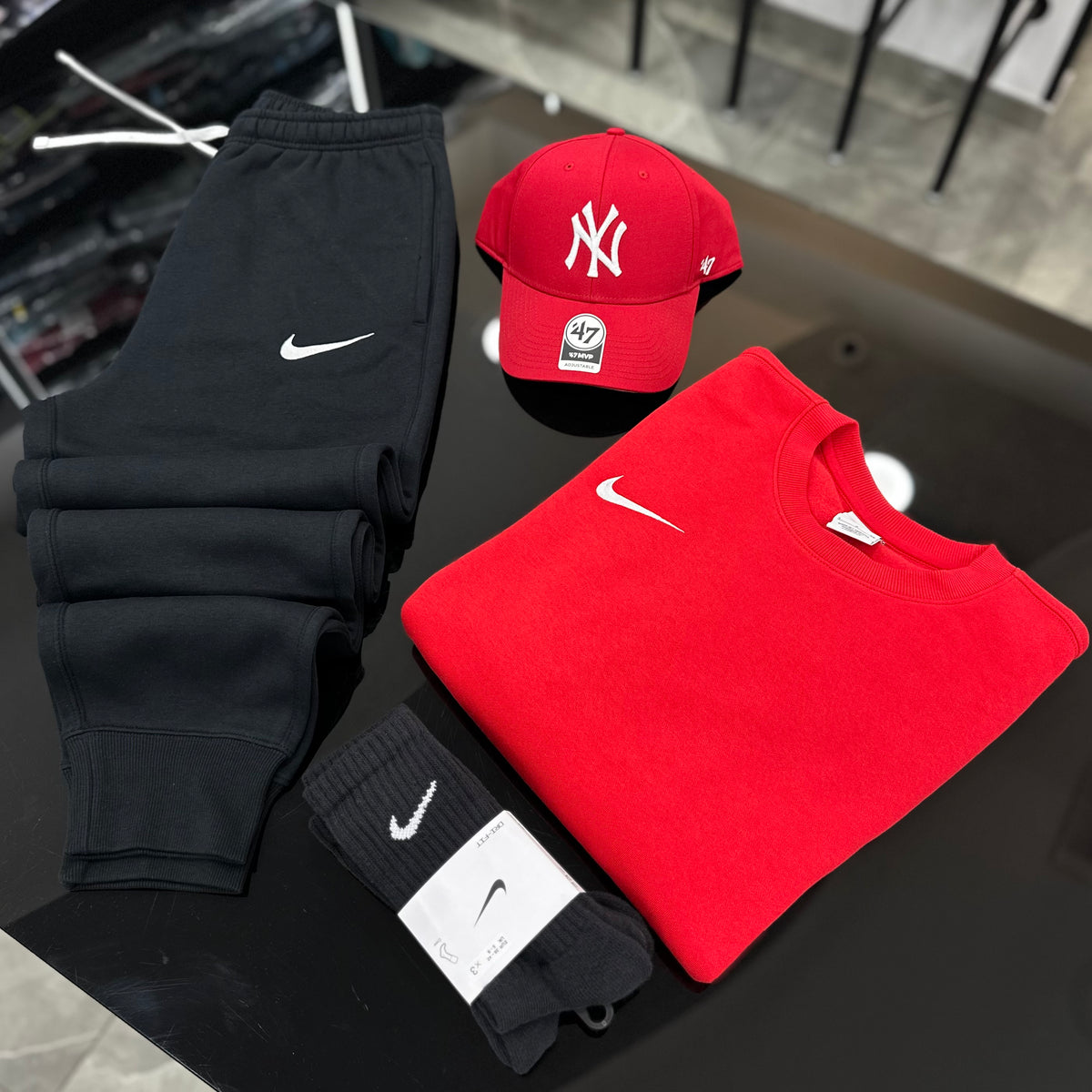 Tuta Nike Fleece RED Girocollo