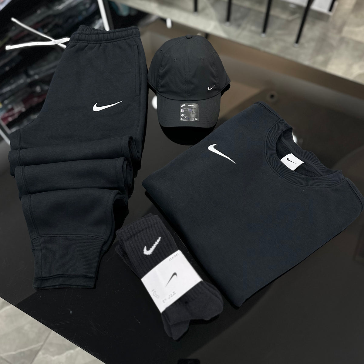 Tuta Nike Fleece BLACK Girocollo