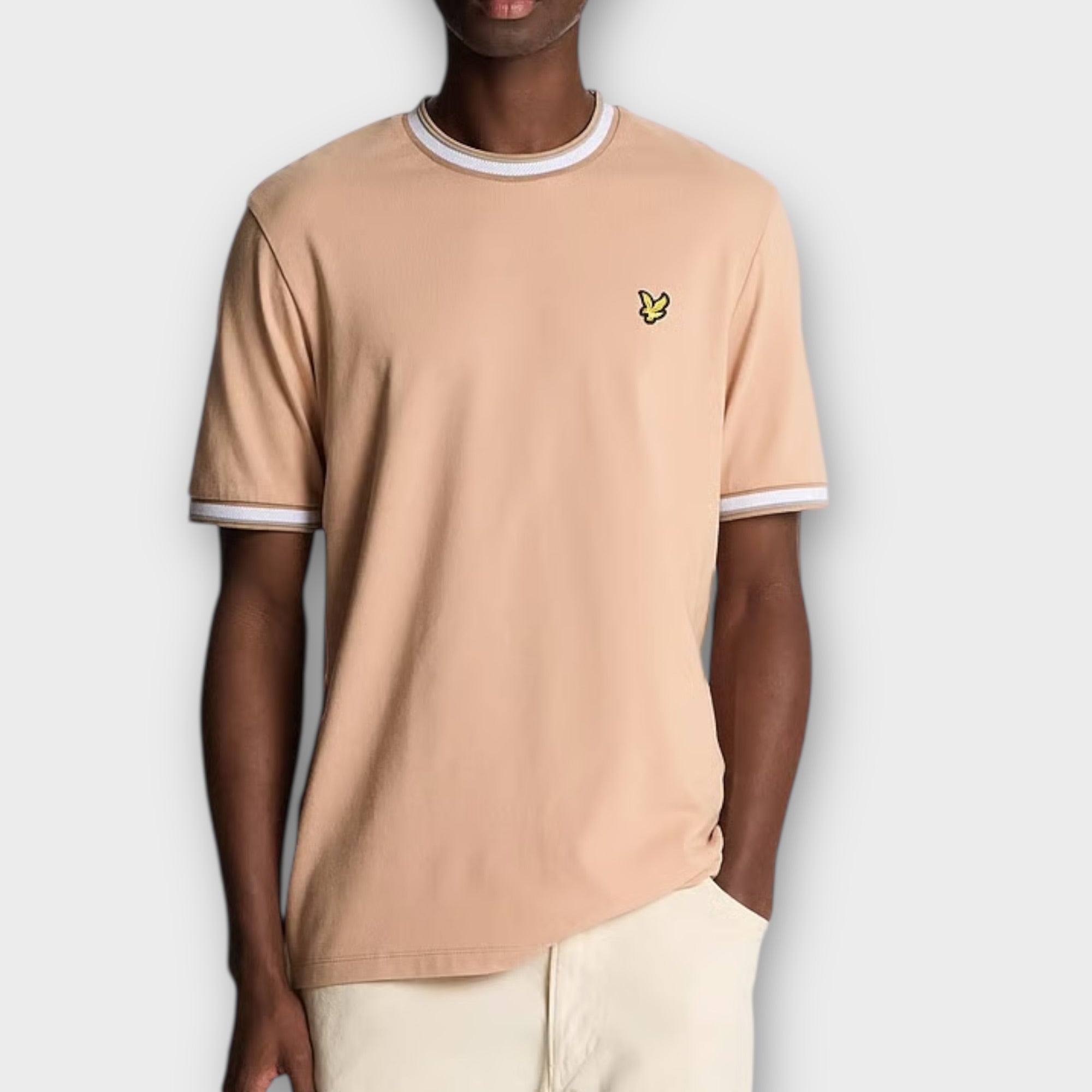 T-Shirt Lyle&Scott tipped OYSTER
