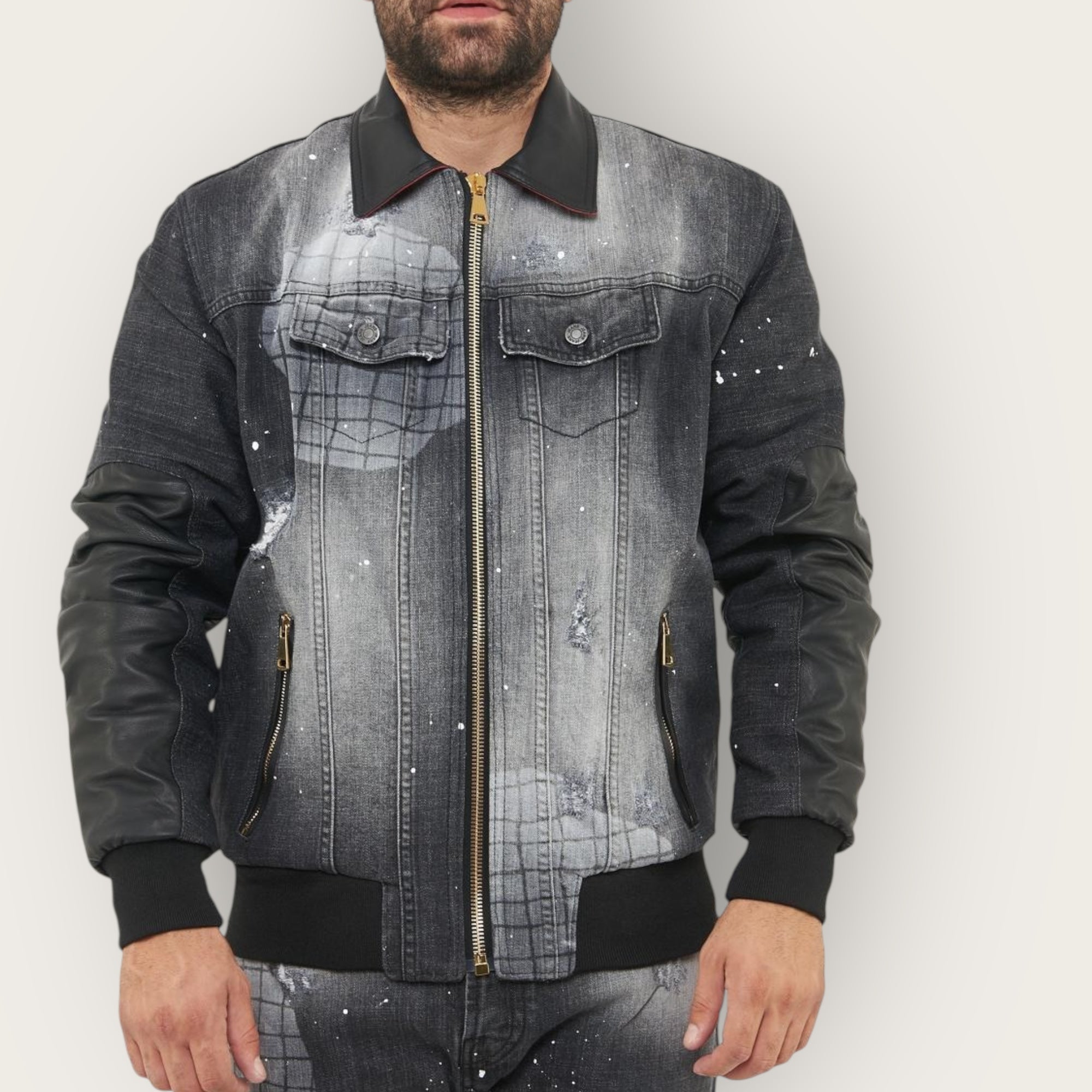 Giubbotto Artik pelle-denim