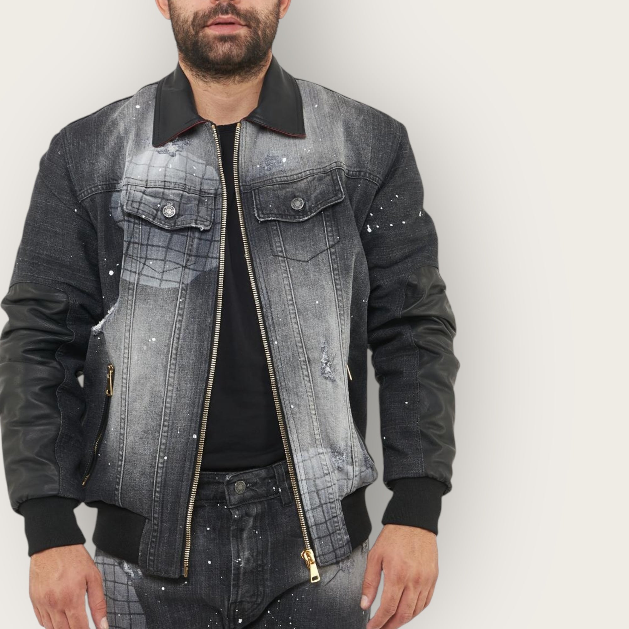 Giubbotto Artik pelle-denim